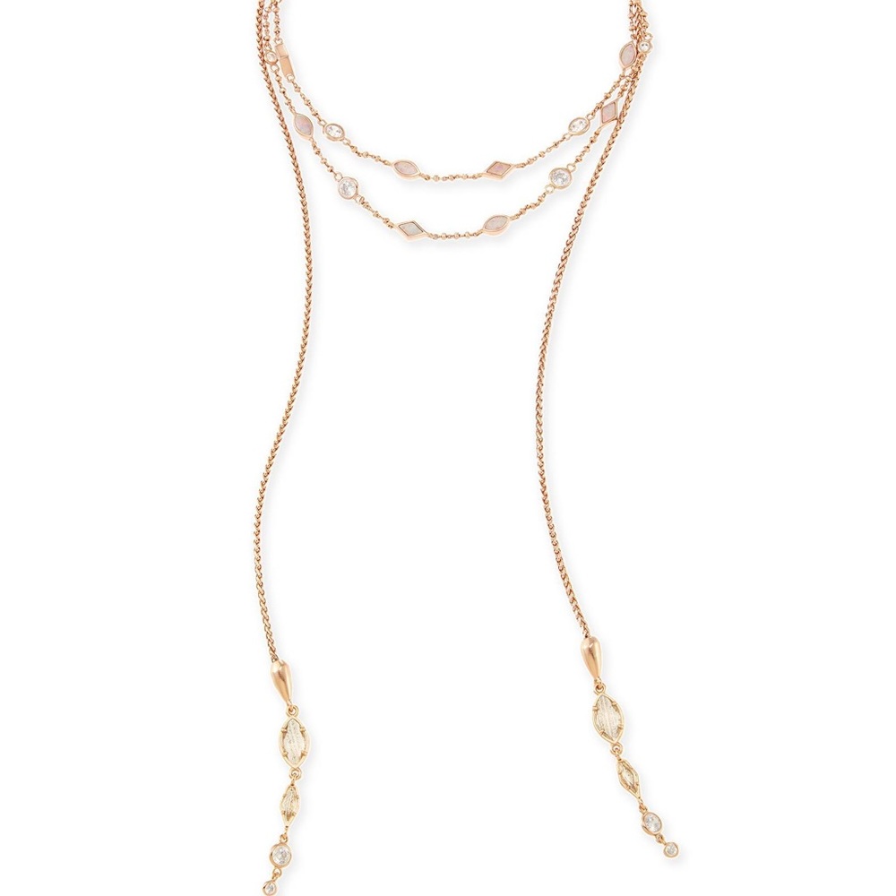 Kendra Scott Emelina Lariat Necklace in Rose Gold